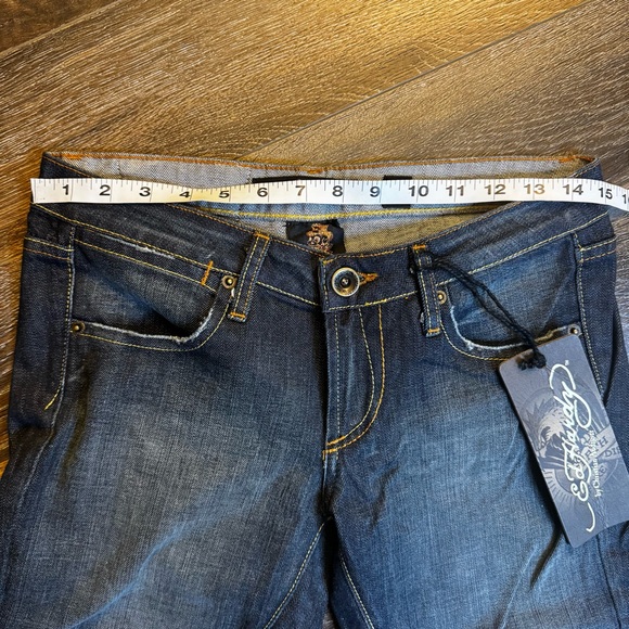 Ed Hardy low rise, bootcut, skull embroidered women's Jeans - Picture 6 of 8